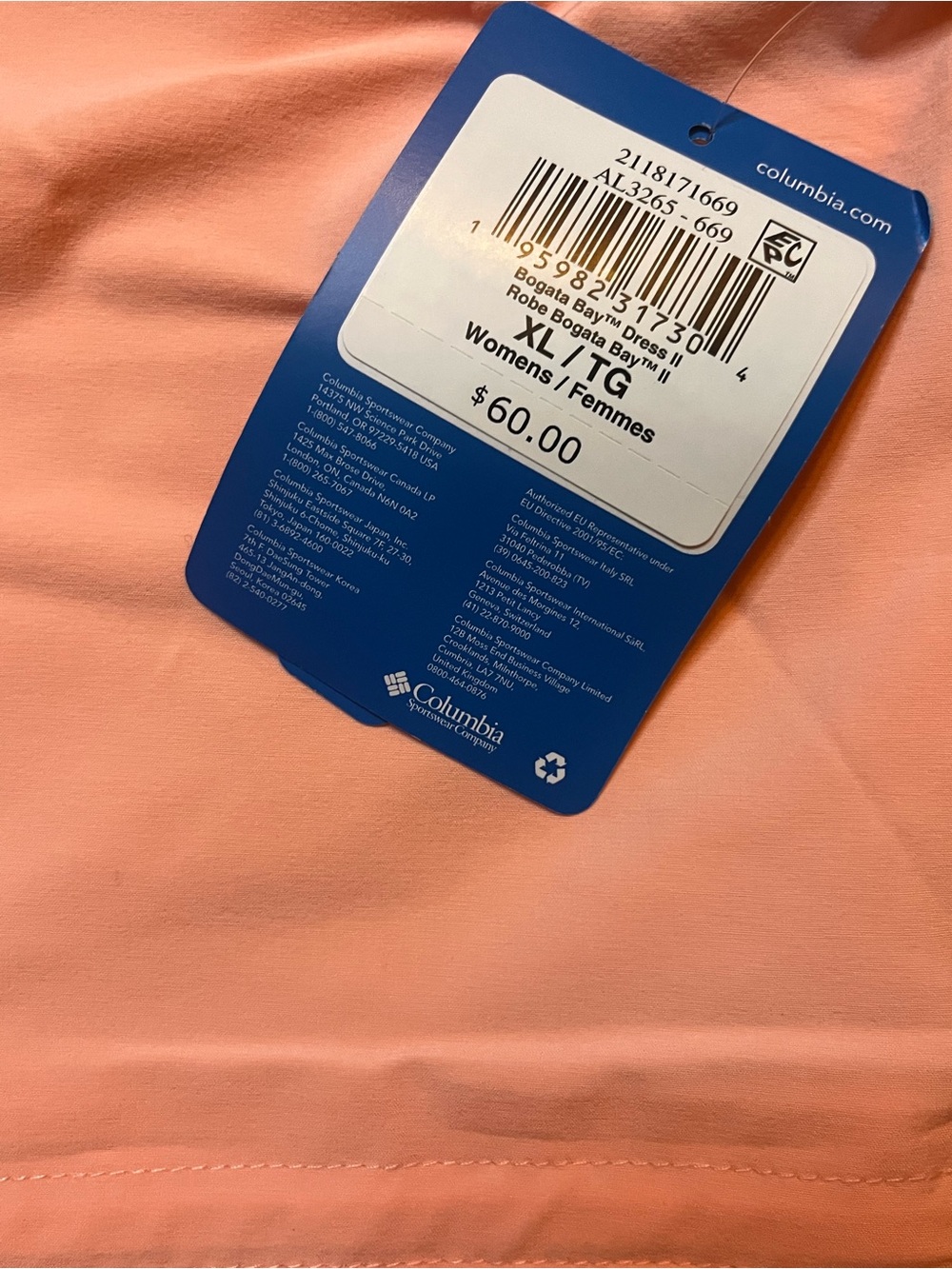 Columbia Women's XL Bogata Bay Dress II With Pockets In Pink Sand New - Picture 6 of 12